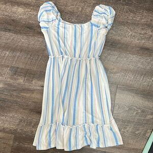 Girls soft pastel summer puff sleeve casual dress size xl
